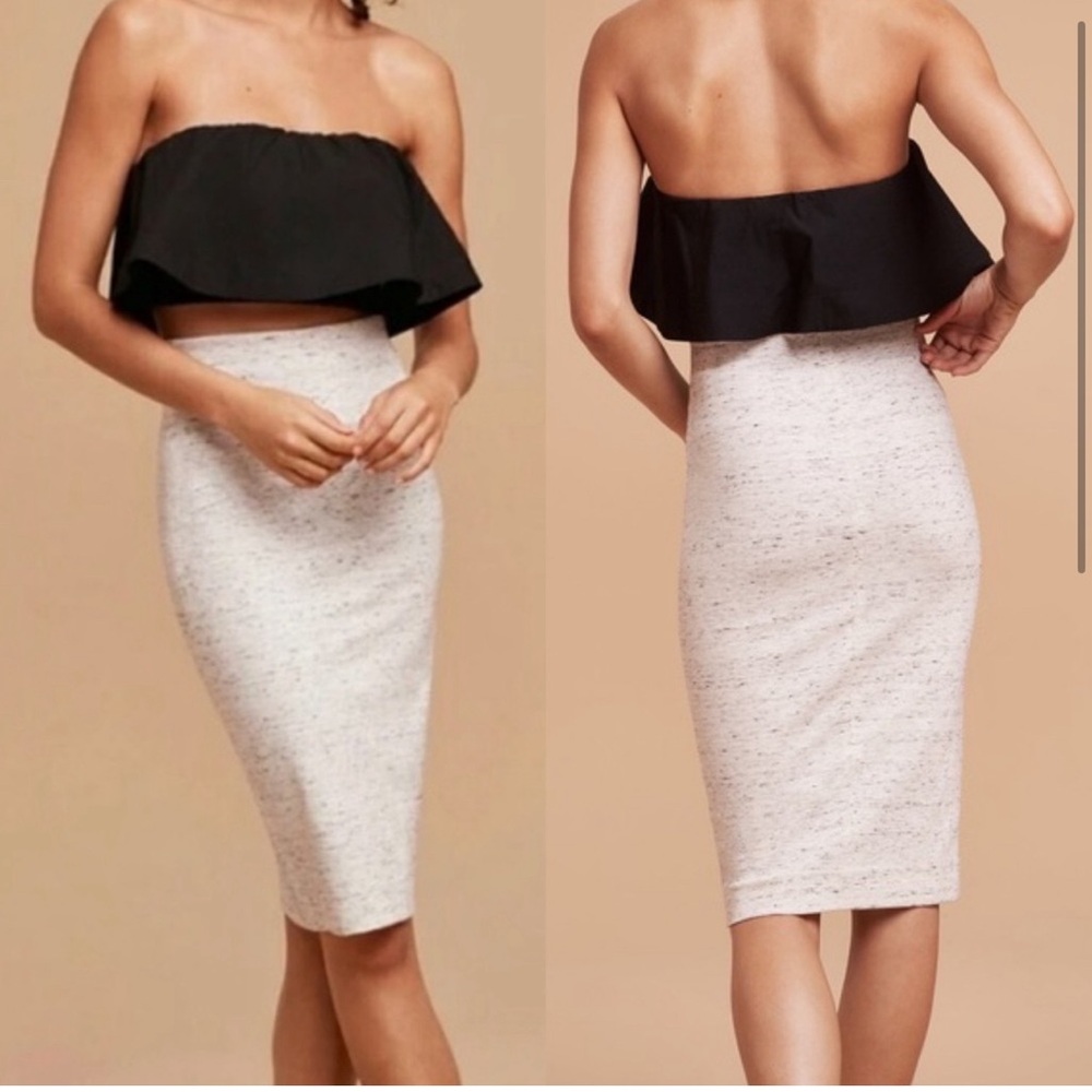 ARITZIA WILFRED Lis Pencil Skirt Marble White Grey Speckle Size Small